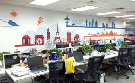 商洛教你设计办公室墙绘的方法。