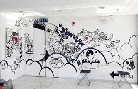 商洛手绘墙并非传统涂鸦。